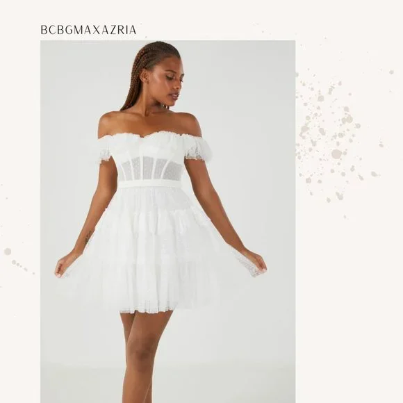 BCBGMAXAZRIA Off-The-Shoulder Corset Minidress